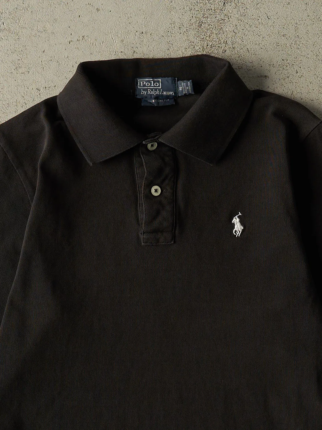 Vintage 90s Black Polo Quarter Button Long Sleeve (XS/S) sold by Rebalance Vintage product image thumbnail 2