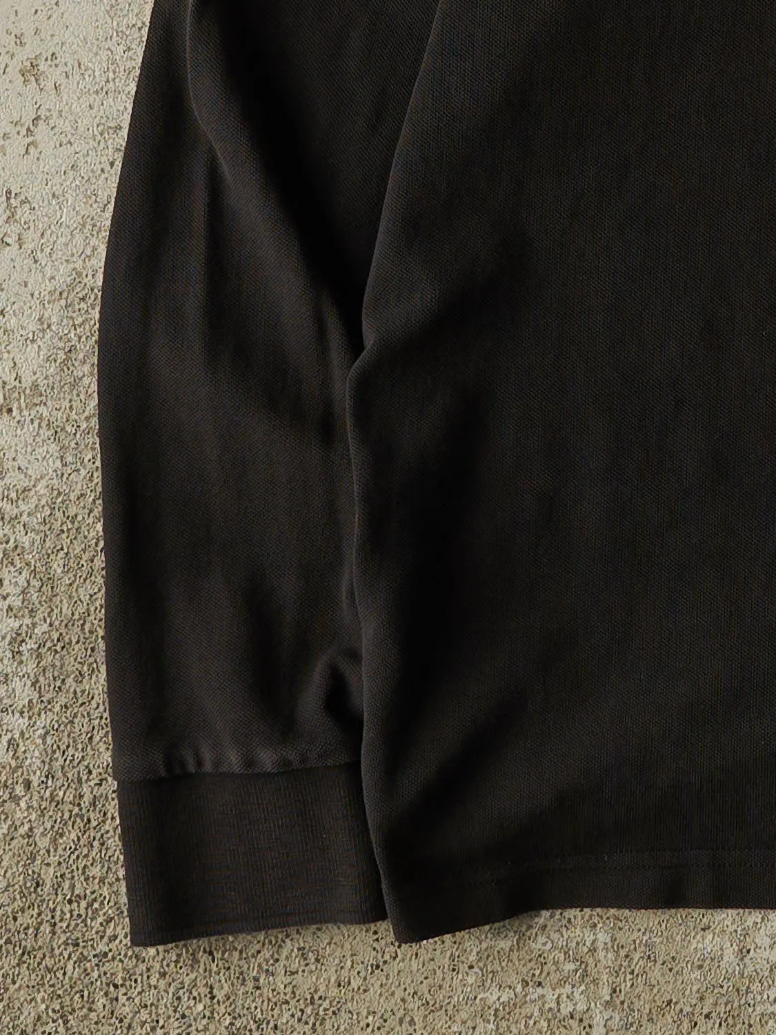 Vintage 90s Black Polo Quarter Button Long Sleeve (XS/S) sold by Rebalance Vintage product image thumbnail 3