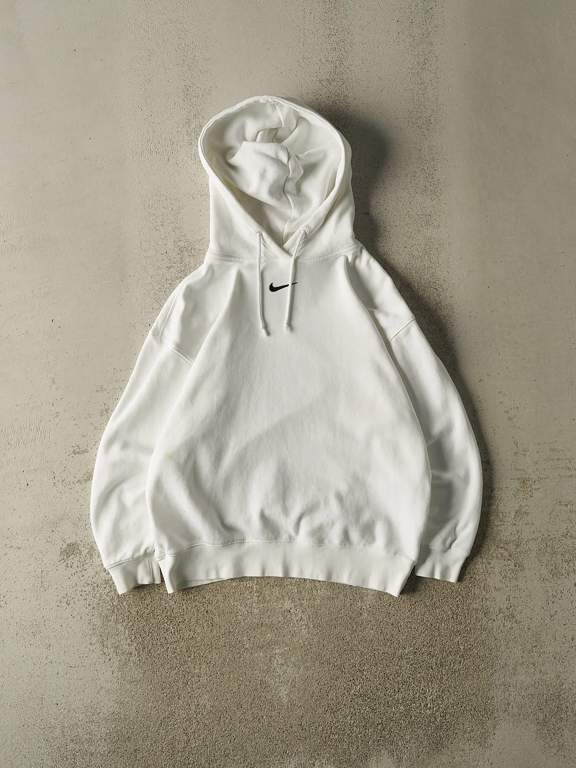 Vintage Y2K White Nike Middle Swoosh Hoodie (M/L) sold by Rebalance Vintage