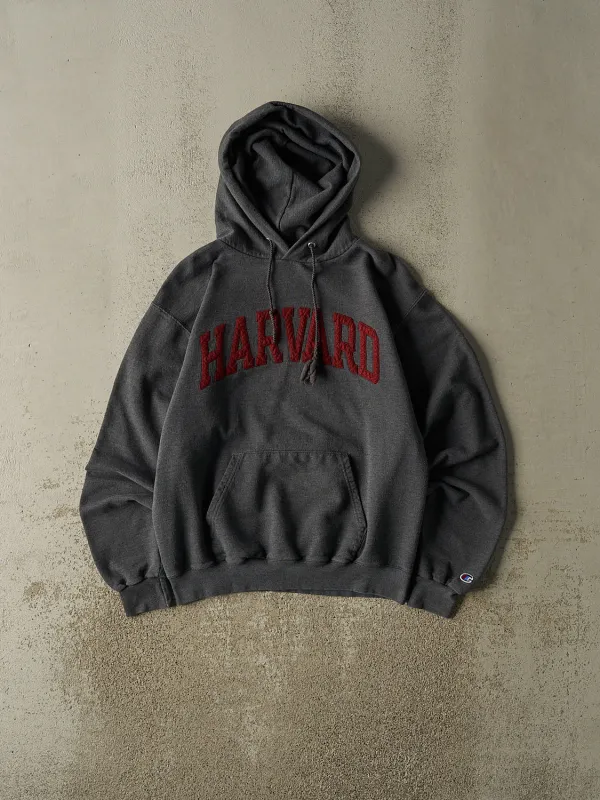 Vintage 90s Charcoal Grey Champion Harvard Embroidered Hoodie (S/M) sold by Rebalance Vintage