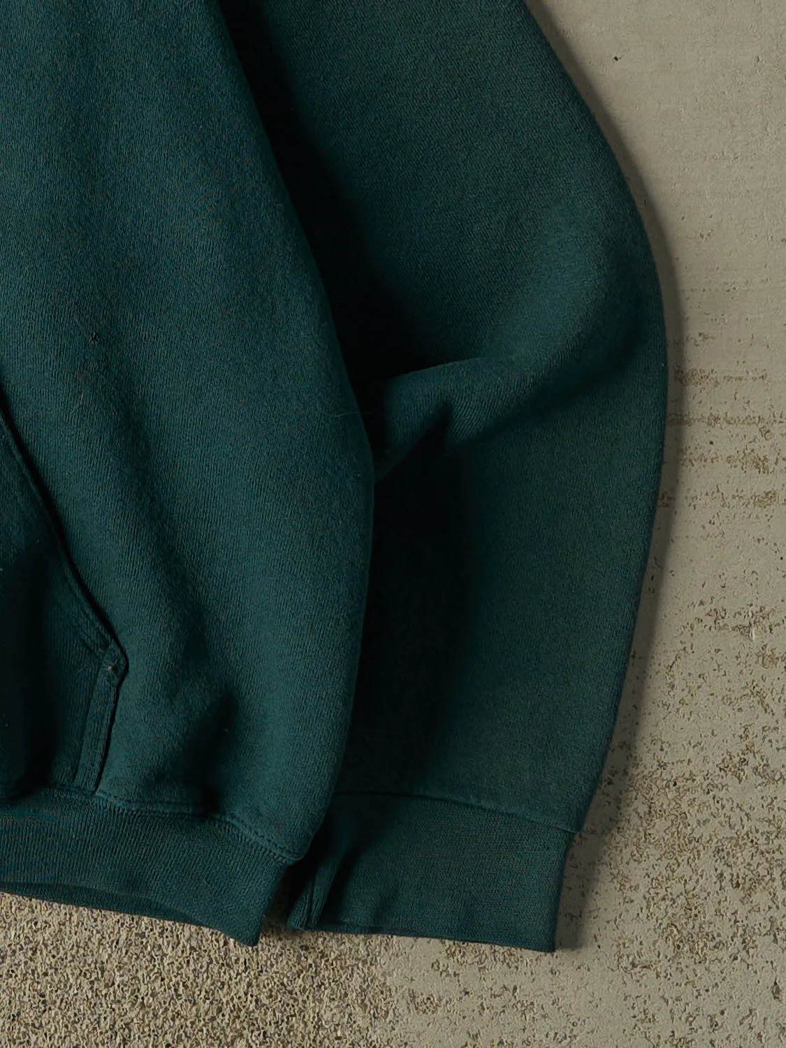 Vintage 90s Green Blank Zip Up Hoodie (L/XL) sold by Rebalance Vintage product image thumbnail 4