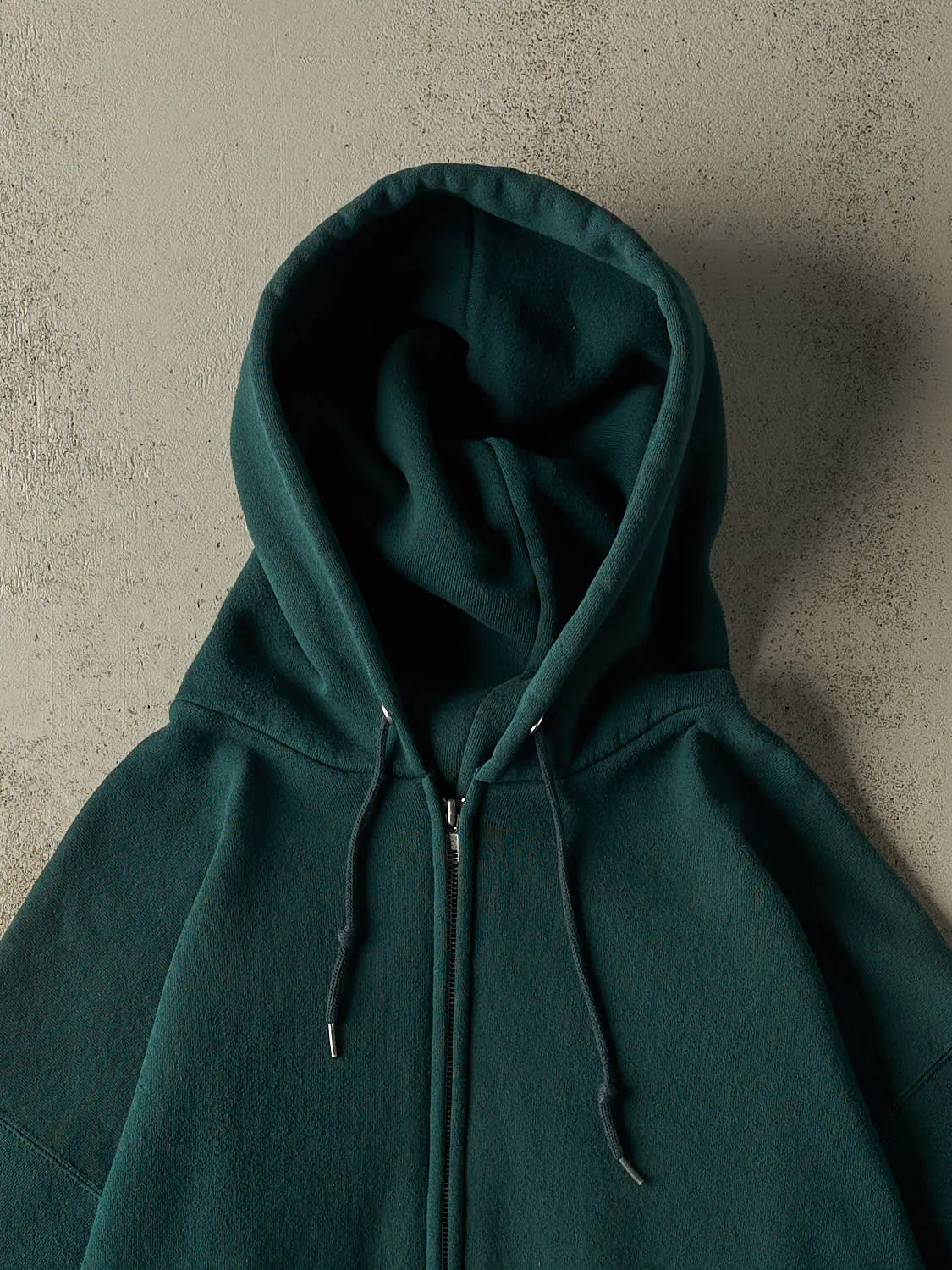 Vintage 90s Green Blank Zip Up Hoodie (L/XL) sold by Rebalance Vintage product image thumbnail 2