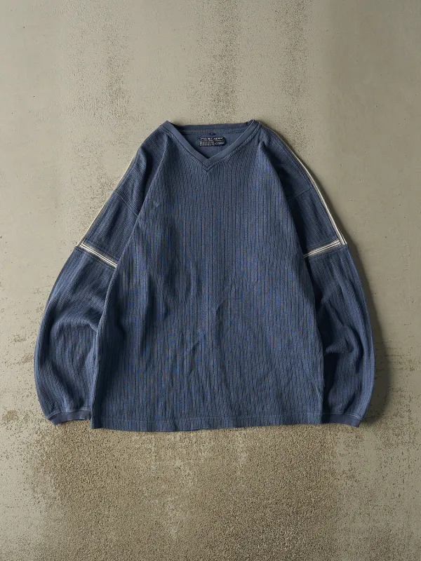 Vintage Y2K Blue Point Zero Textured Long Sleeve (L/XL) sold by Rebalance Vintage