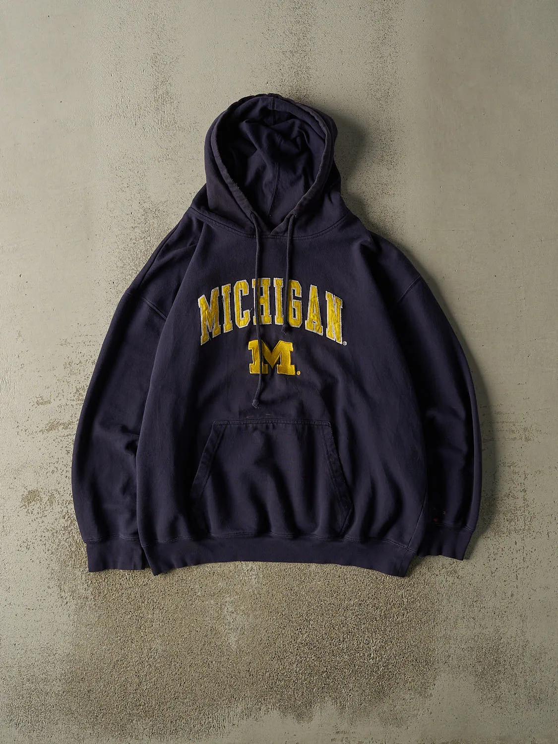 Vintage Y2K Navy Blue University of Michigan Embroidered Hoodie (XL) sold by Rebalance Vintage