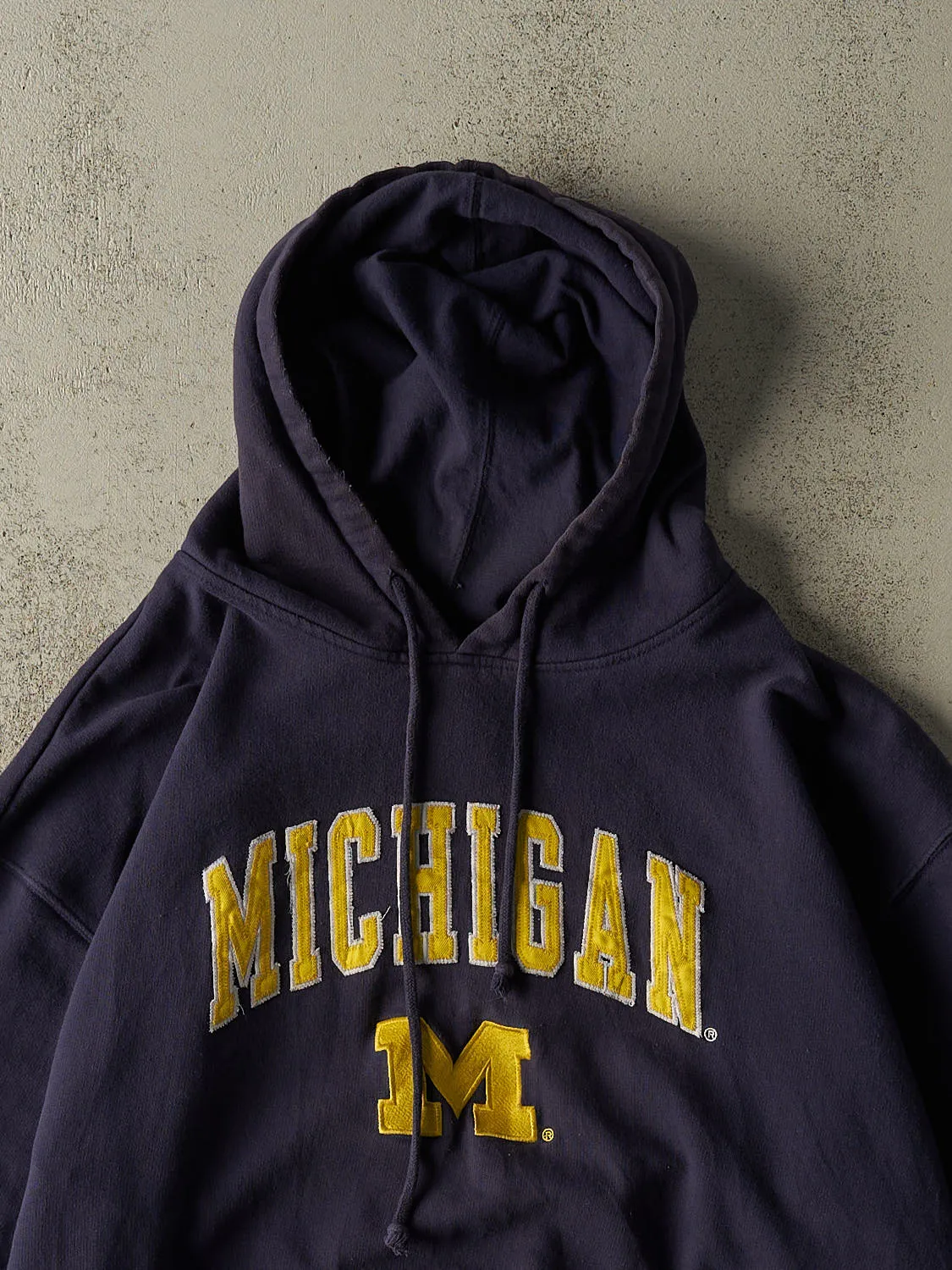 Vintage Y2K Navy Blue University of Michigan Embroidered Hoodie (XL) sold by Rebalance Vintage product image thumbnail 2