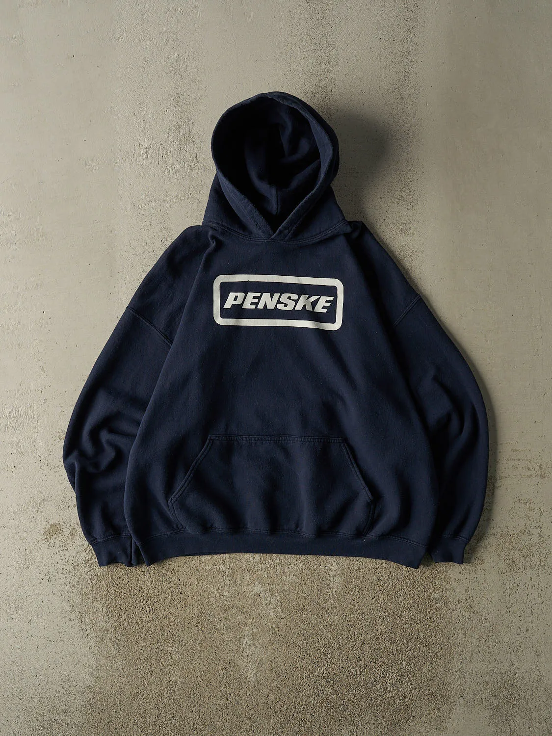 Vintage Y2K Navy Blue Penske Hoodie (L/XL) sold by Rebalance Vintage