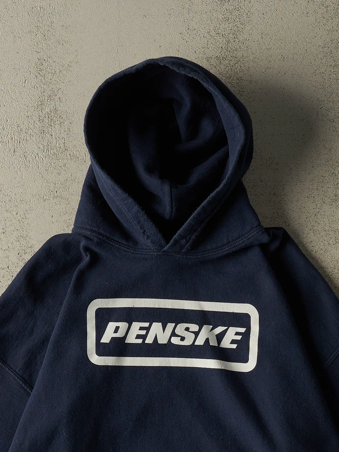 Vintage Y2K Navy Blue Penske Hoodie (L/XL) sold by Rebalance Vintage product image thumbnail 2