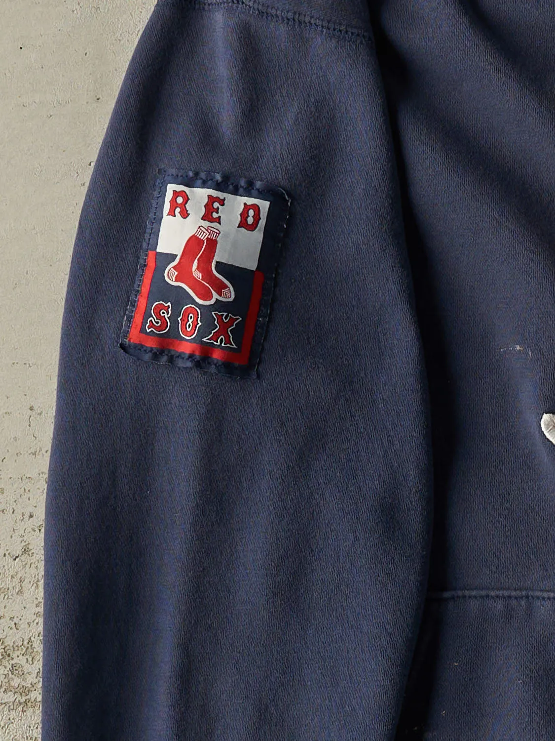 Vintage Y2K Navy Blue Boston Red Sox Embroidered Hoodie (L/XL) sold by Rebalance Vintage product image thumbnail 4