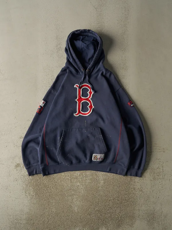 Vintage Y2K Navy Blue Boston Red Sox Embroidered Hoodie (L/XL) sold by Rebalance Vintage