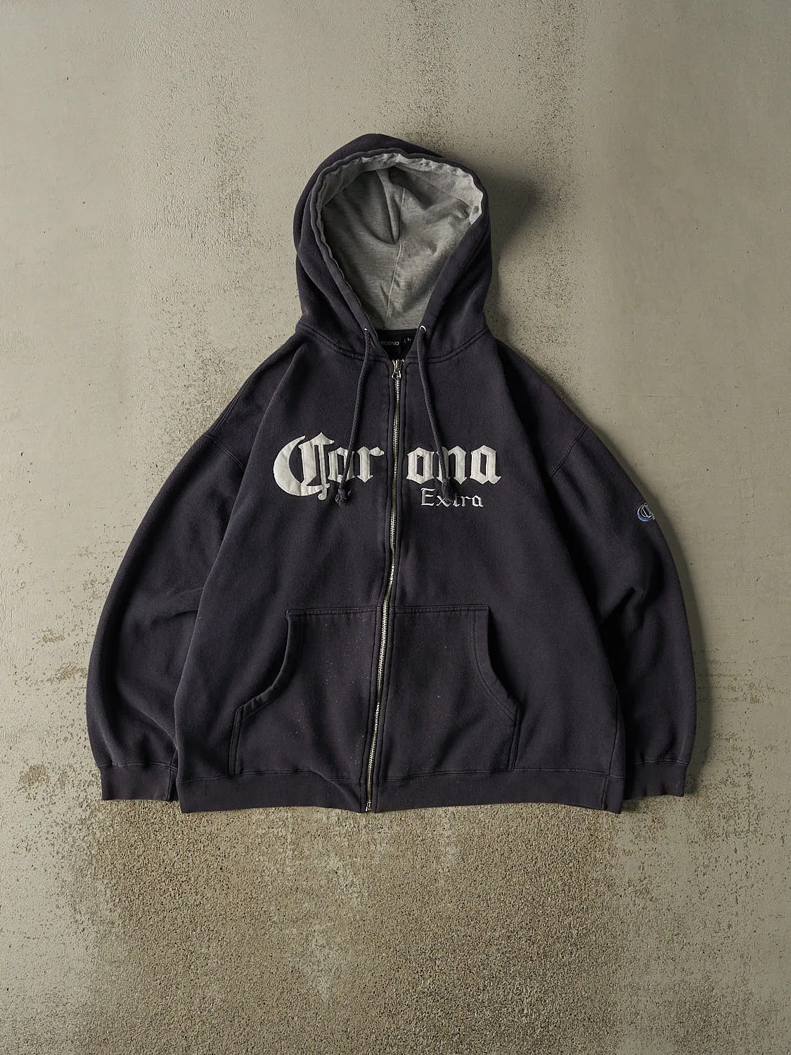 Vintage Y2K Navy Blue Corona Zip Up Hoodie (M/L) sold by Rebalance Vintage