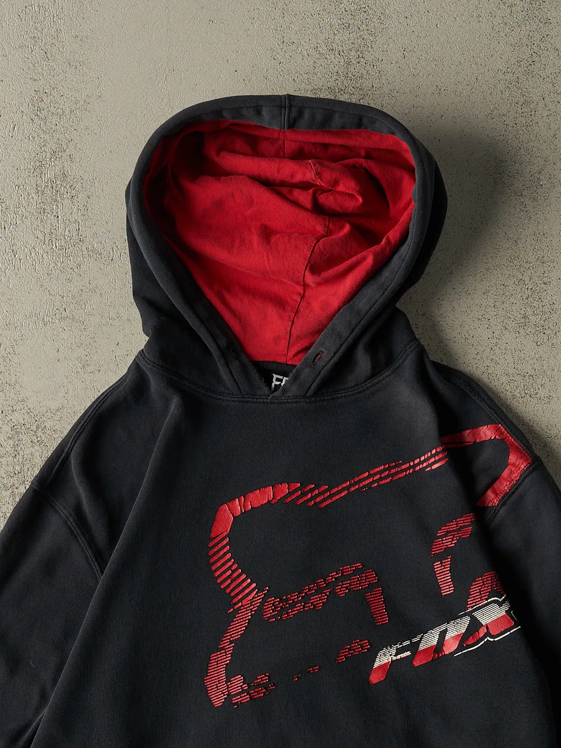 Vintage Y2K Faded Black Fox Racing Hoodie (M/L) sold by Rebalance Vintage product image thumbnail 2