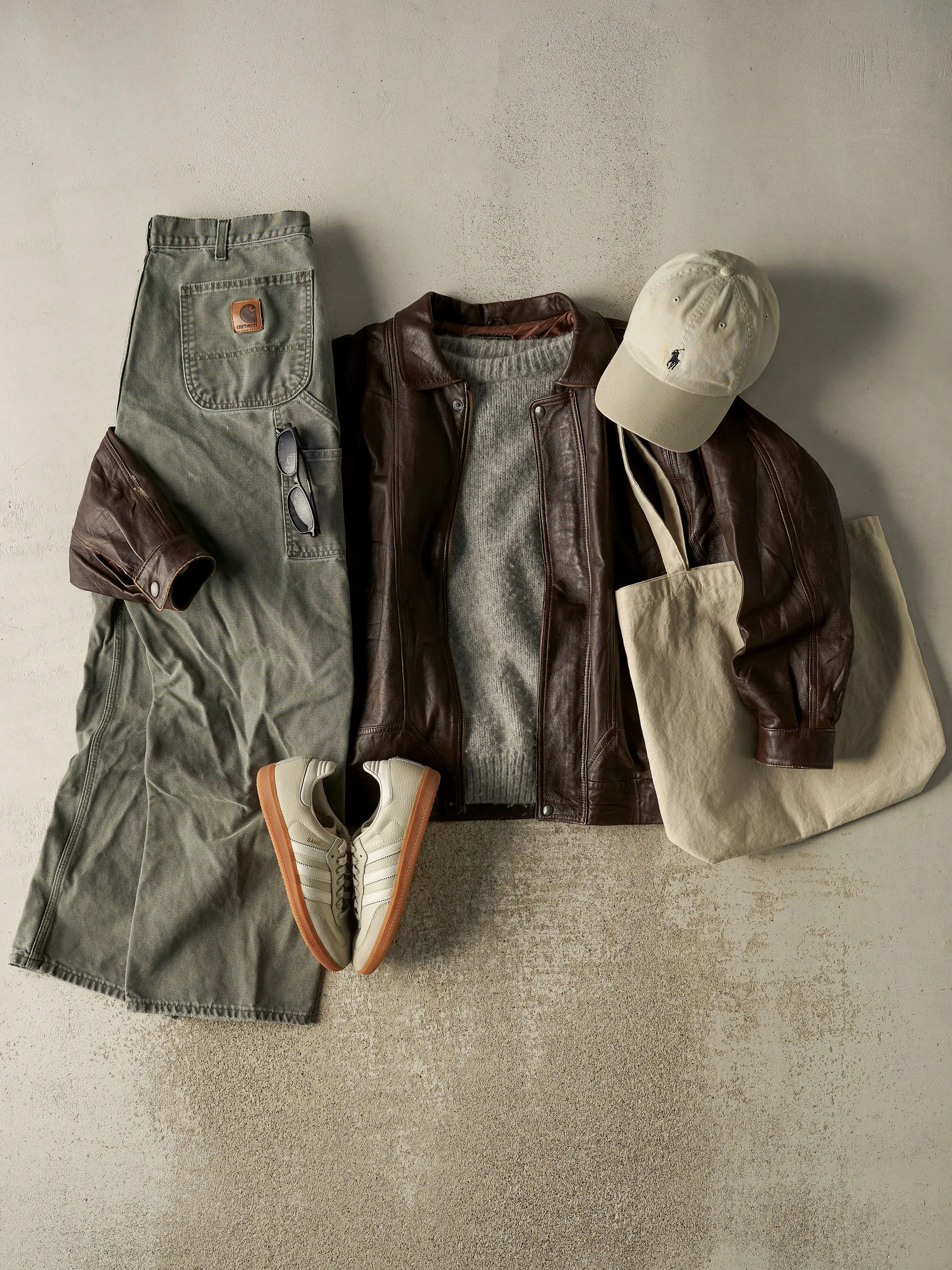 Vintage 80s Brown Leather Bomber Jacket (L/XL) sold by Rebalance Vintage product image thumbnail 2