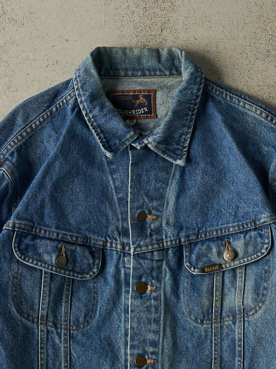 Vintage 90s Mid Wash Mustang Roughriders Denim Jacket (M) sold by Rebalance Vintage product image thumbnail 3
