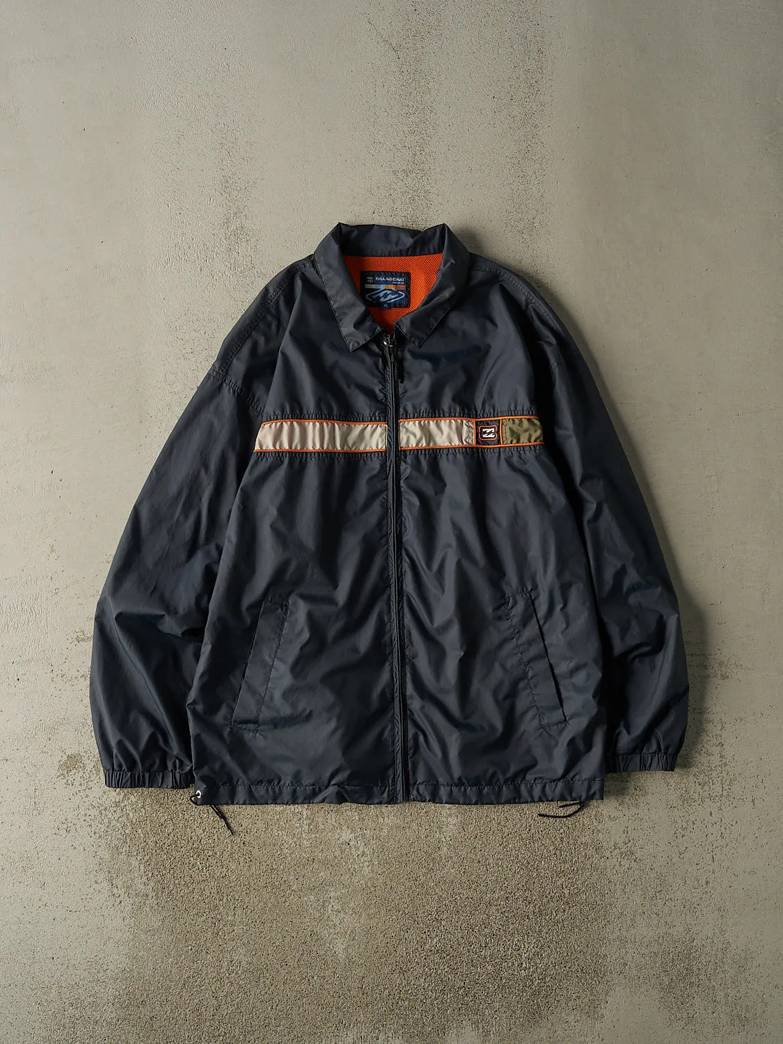 Vintage Y2K Navy Blue Billabong Zip Up Windbreaker Jacket (XL/XXL) sold by Rebalance Vintage