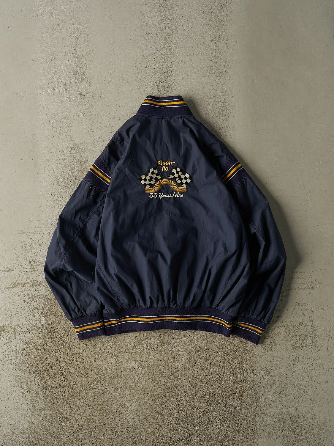 Vintage 90s Navy Blue Bomber Embroidered Jacket (M/L) sold by Rebalance Vintage product image thumbnail 2