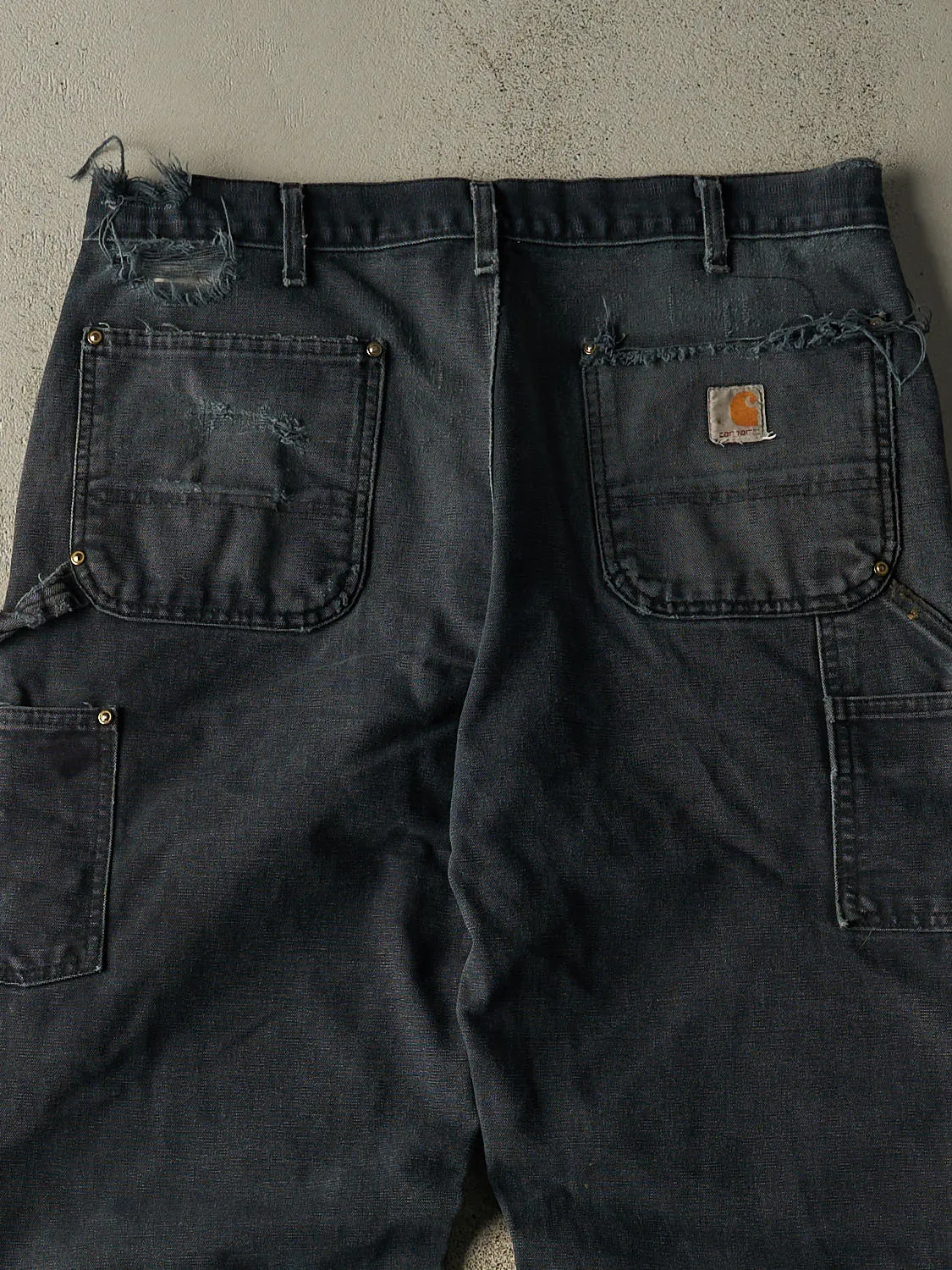Vintage 90s Faded Black Carhartt Double Knee Carpenter Pants (35x32) sold by Rebalance Vintage product image thumbnail 5