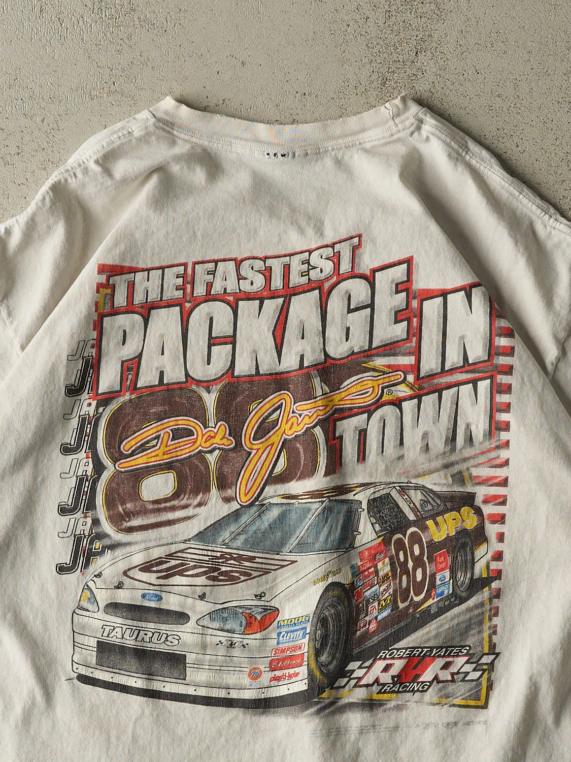 Vintage 90s White Dale Jarrett Racing Tee (XL) sold by Rebalance Vintage product image thumbnail 4