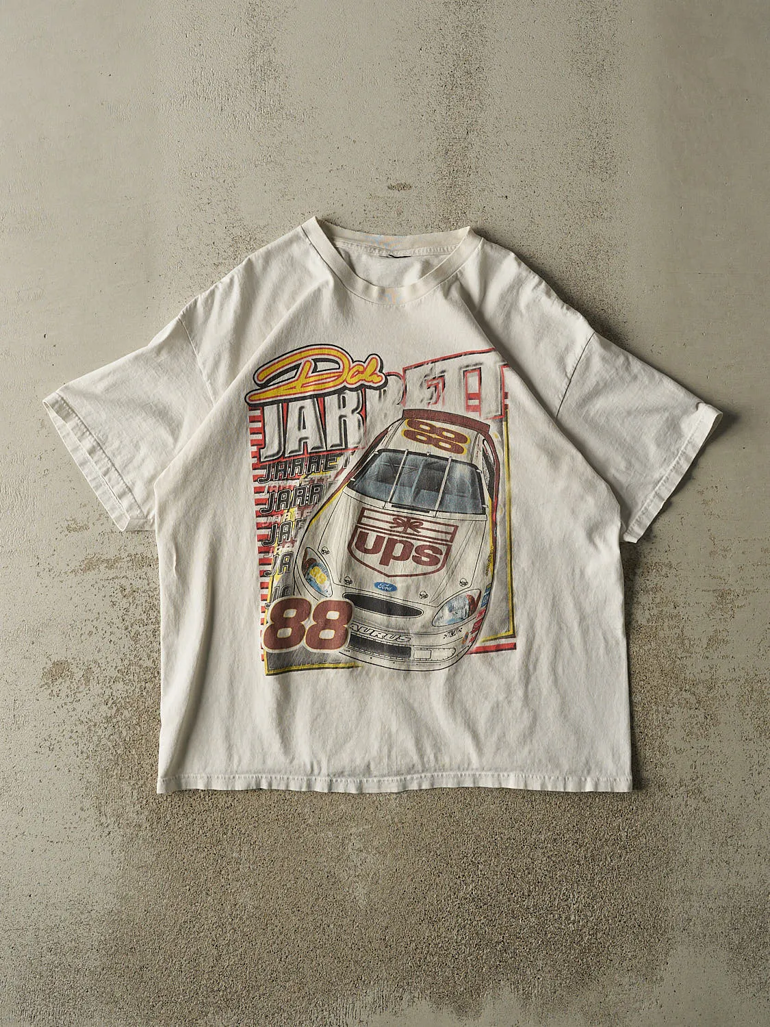 Vintage 90s White Dale Jarrett Racing Tee (XL) sold by Rebalance Vintage
