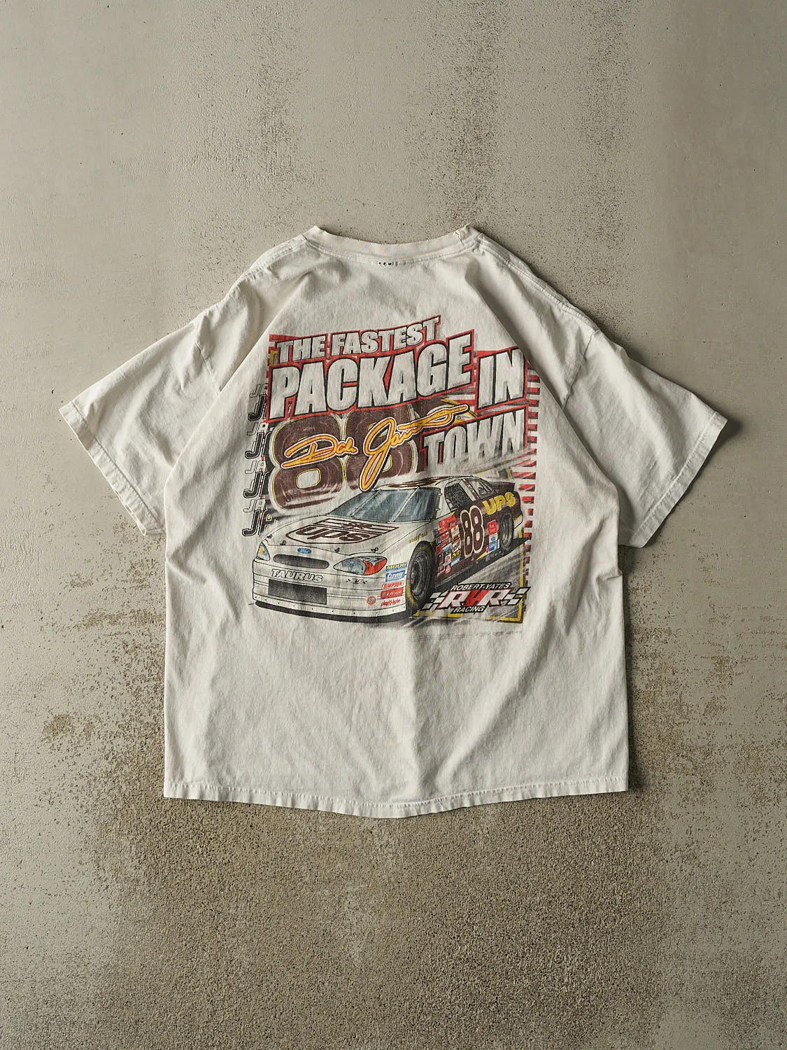 Vintage 90s White Dale Jarrett Racing Tee (XL) sold by Rebalance Vintage product image thumbnail 2