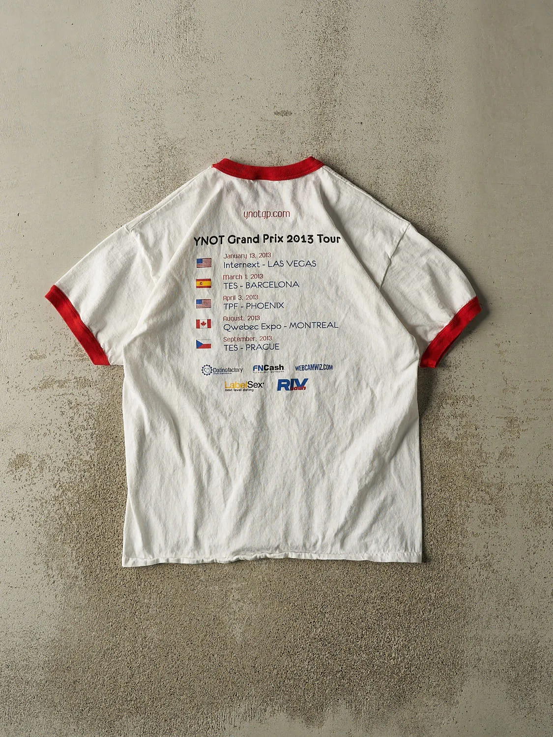 Vintage 13' White Grand Prix Ringer Tee (M/L) sold by Rebalance Vintage product image thumbnail 2