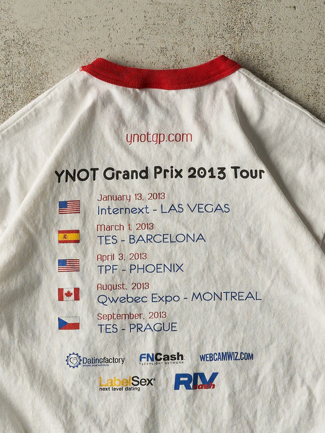 Vintage 13' White Grand Prix Ringer Tee (M/L) sold by Rebalance Vintage product image thumbnail 4