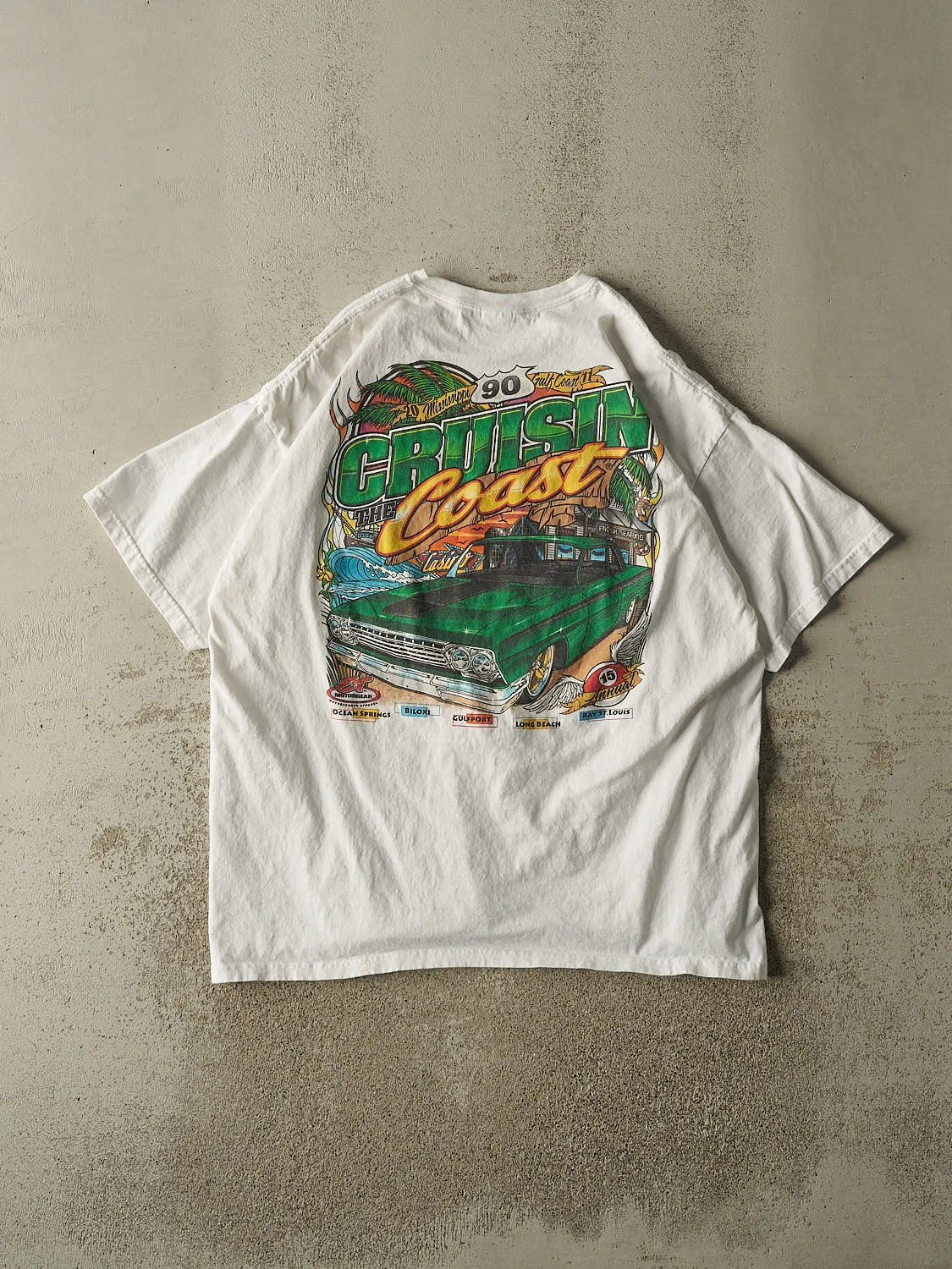 Vintage Y2K White "Cruising the Coast" Tee (XL) sold by Rebalance Vintage product image thumbnail 2