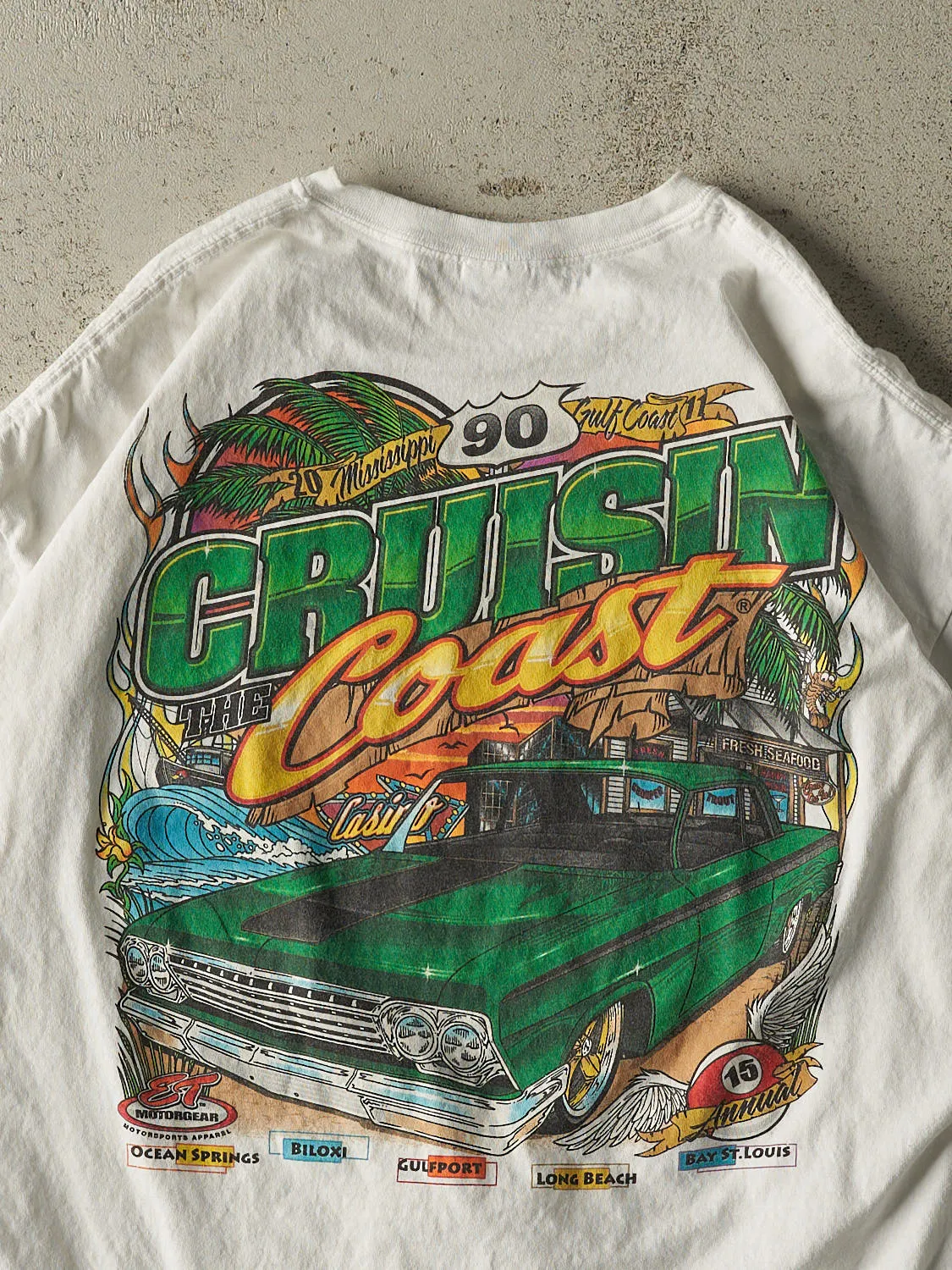 Vintage Y2K White "Cruising the Coast" Tee (XL) sold by Rebalance Vintage product image thumbnail 4