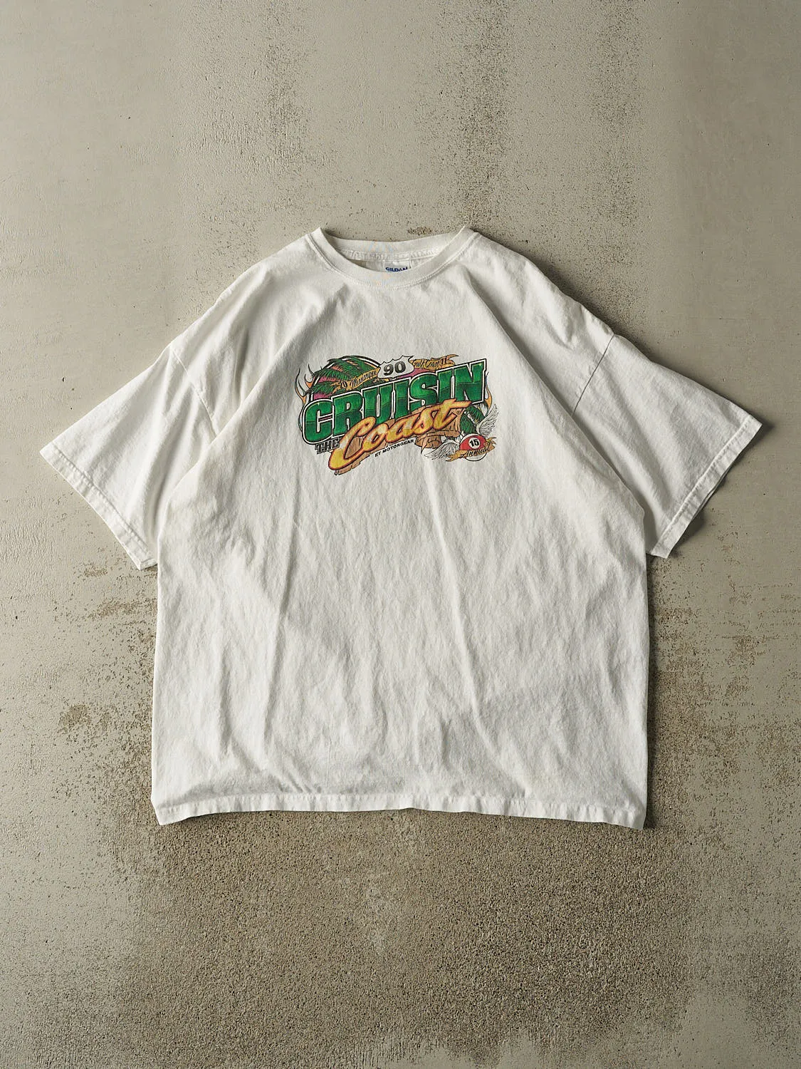 Vintage Y2K White "Cruising the Coast" Tee (XL) sold by Rebalance Vintage