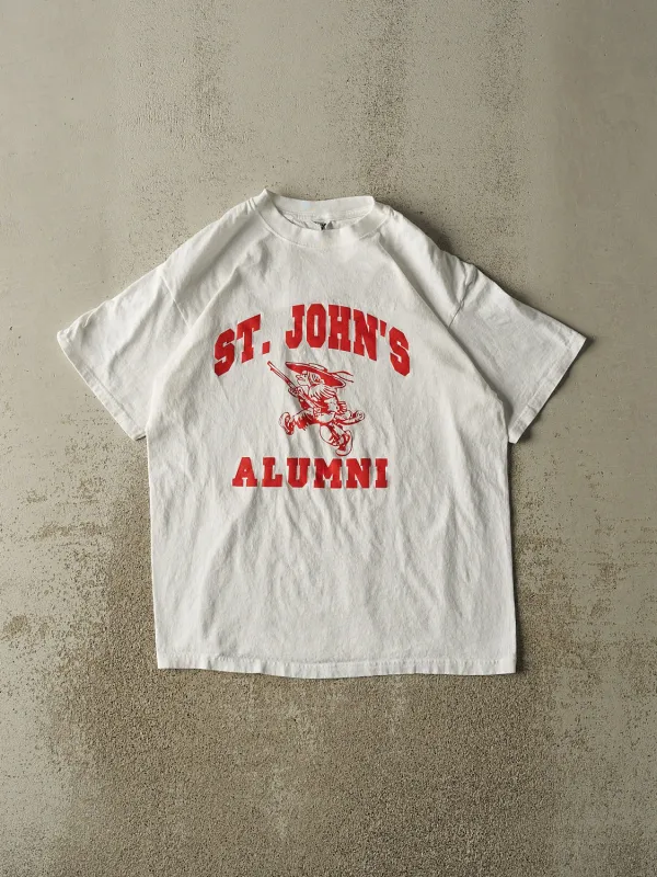 Vintage Y2K White St John's Alumni Tee (S/M) sold by Rebalance Vintage