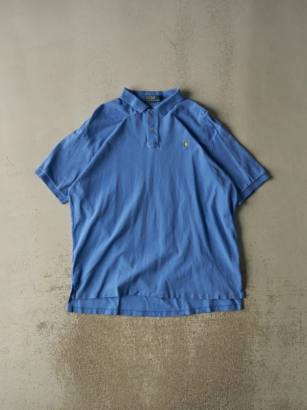 Vintage 90s Blue Polo Embroidered Quarter Button Tee (XXL/XXXL) sold by Rebalance Vintage