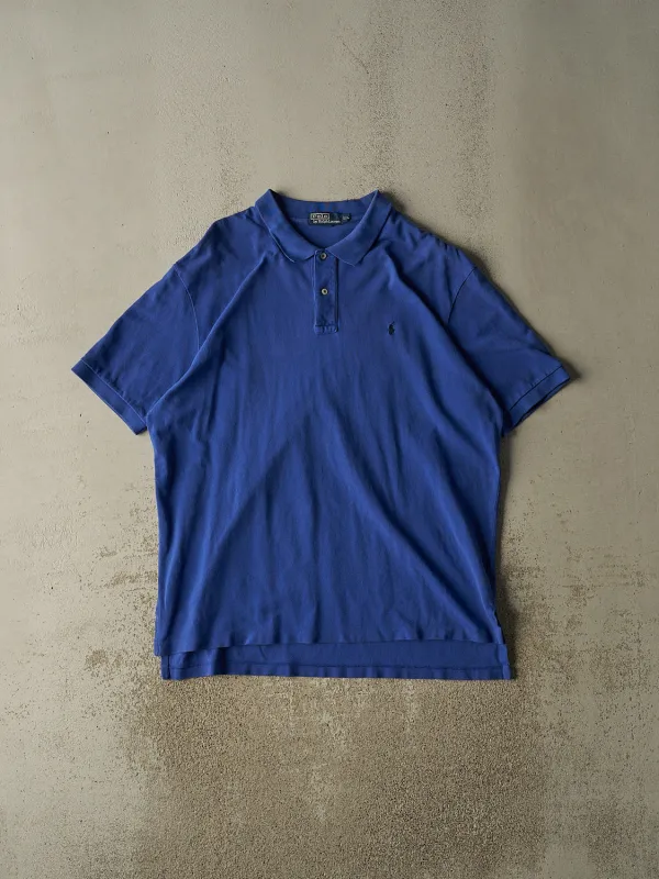 Vintage 90s Royal Blue Polo Embroidered Quarter Button Tee (XXL/XXXL) sold by Rebalance Vintage