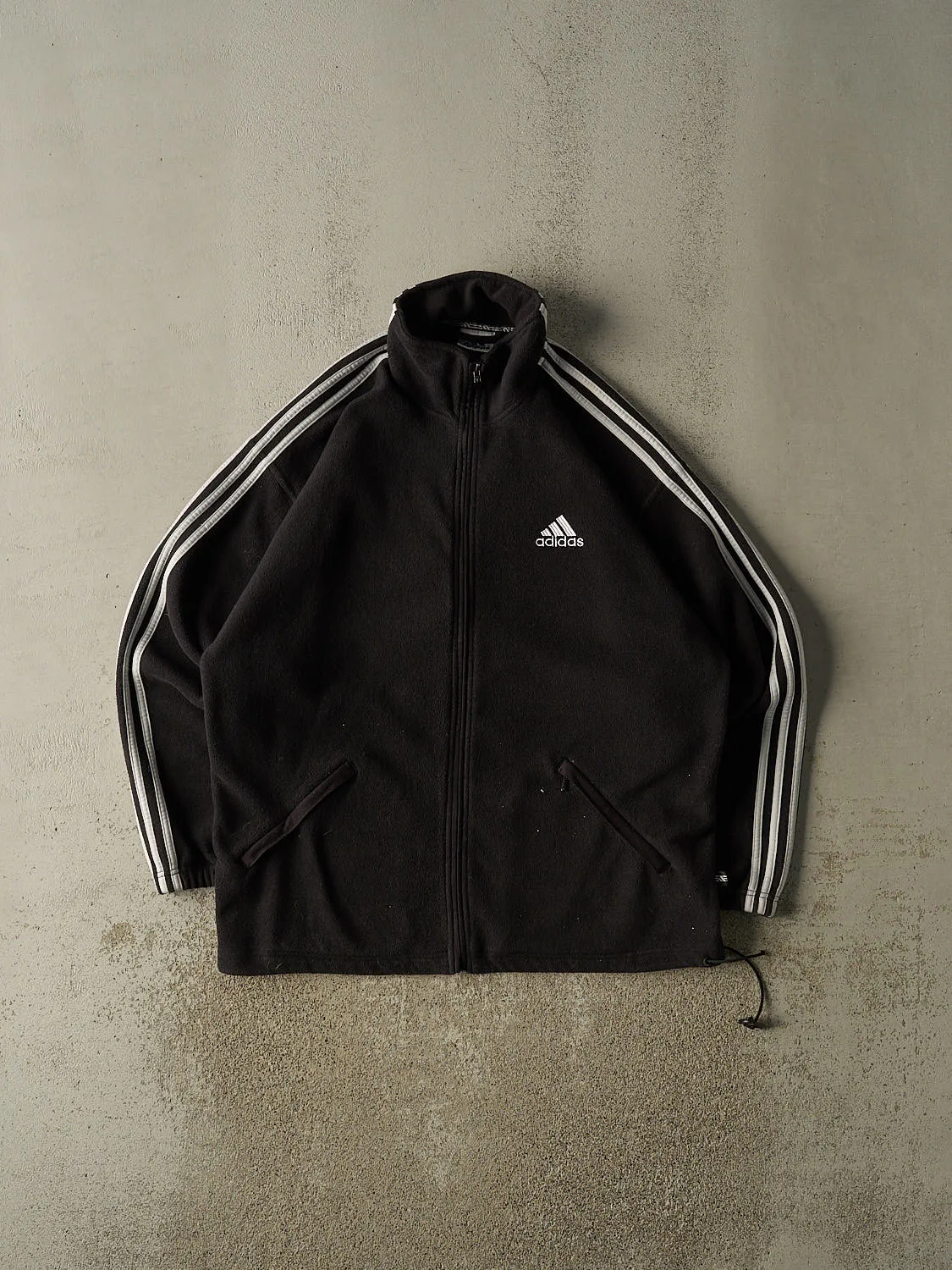 Vintage Y2K Black Adidas Embroidered Zip Up Fleece (XXL/XXXL) sold by Rebalance Vintage