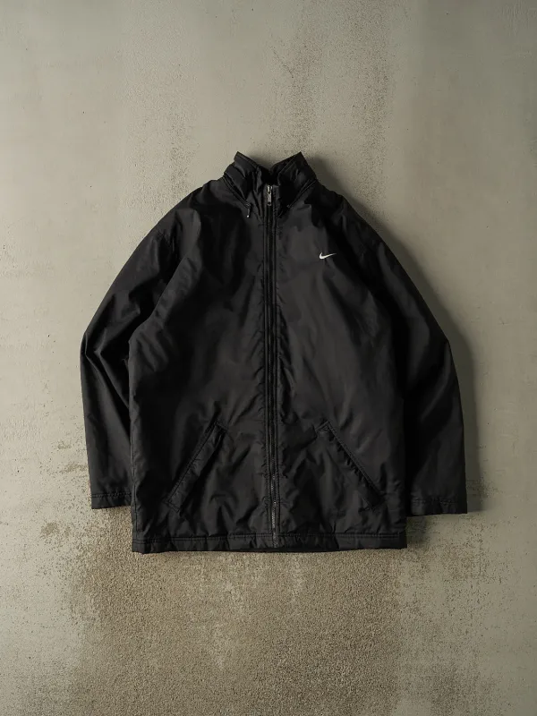 Vintage Y2K Black Nike Embroidered Zip Up Long Jacket (XXL) sold by Rebalance Vintage