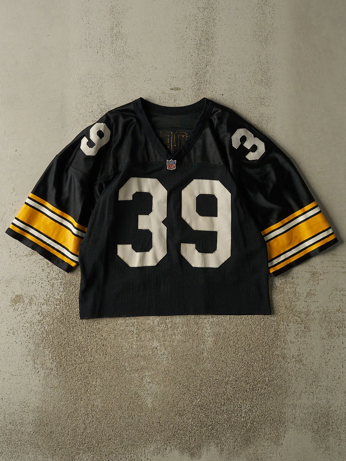Vintage 90s Black Pittsburgh Steelers #39 Woofer Jersey (M) sold by Rebalance Vintage