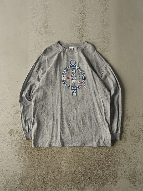 Vintage 07' Grey Indianapolis Colts AFC Champions Long Sleeve (L/XL) sold by Rebalance Vintage