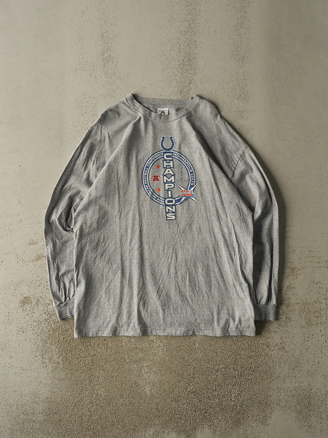 Vintage 07' Grey Indianapolis Colts AFC Champions Long Sleeve (L/XL) sold by Rebalance Vintage