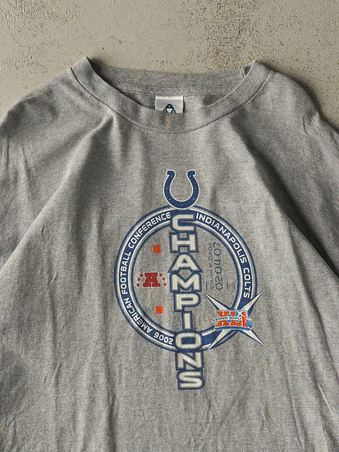 Vintage 07' Grey Indianapolis Colts AFC Champions Long Sleeve (L/XL) sold by Rebalance Vintage product image thumbnail 2