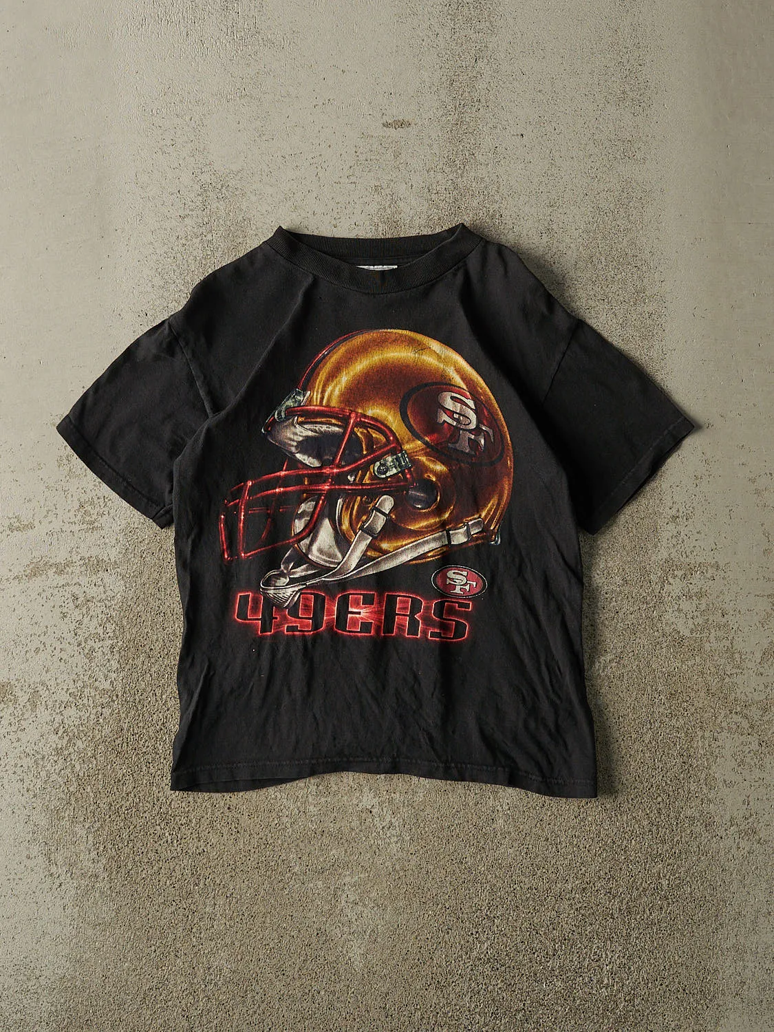 Vintage 90s Black San Francisco 49ers Tee (XS) sold by Rebalance Vintage