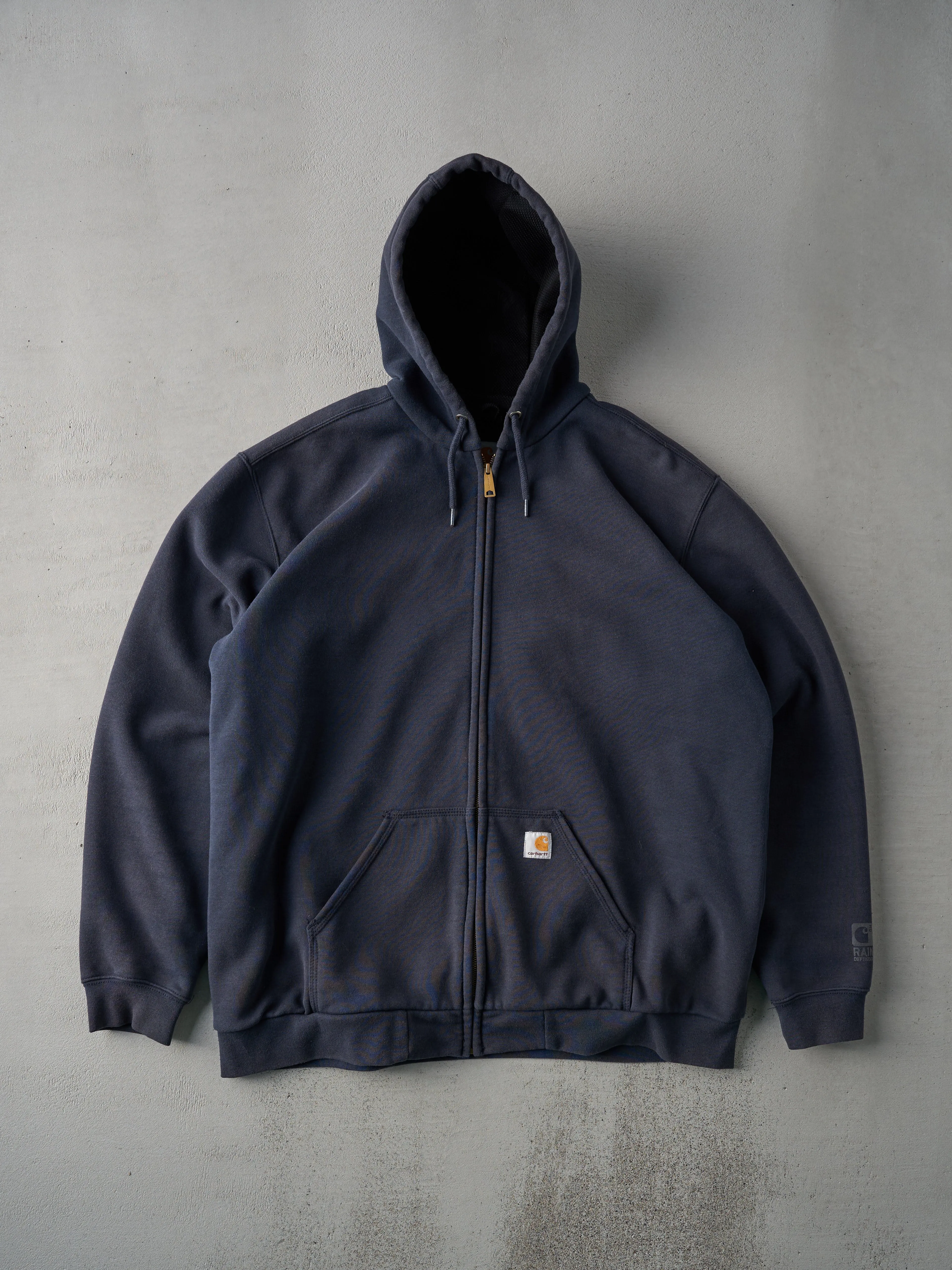 Vintage 90s Dark Navy Blue Carhartt Zip Up Hoodie (XL/XXL) sold by Rebalance Vintage