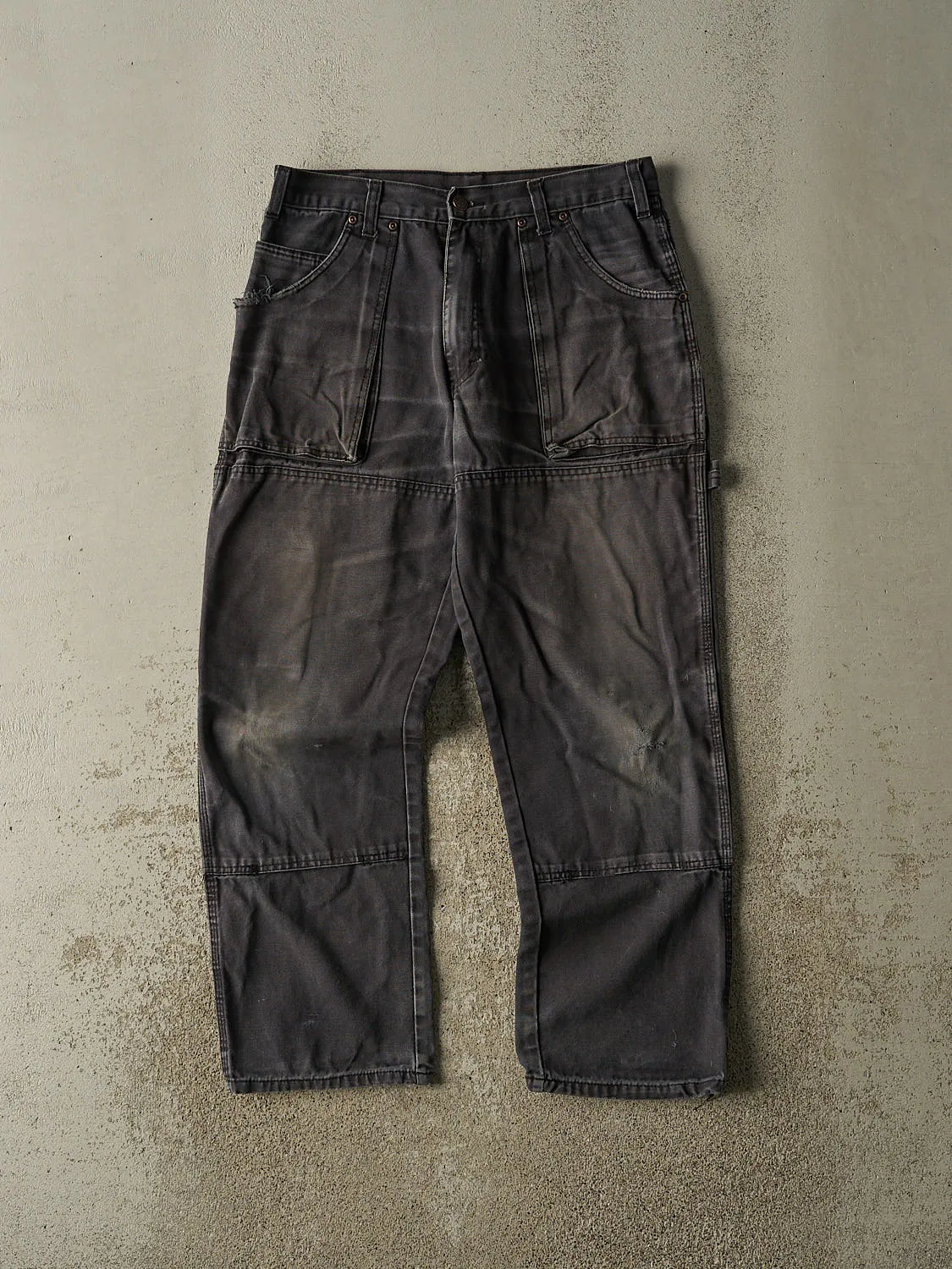 Vintage Y2K Faded Black Dickies L Pocket Double Knee Carpenter Pants (32x28.5) sold by Rebalance Vintage