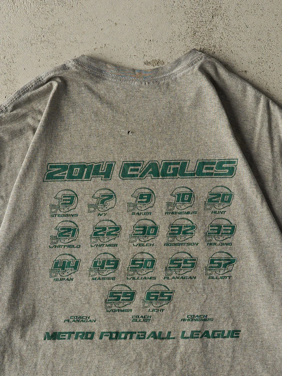Vintage 14' Grey Metro Eagles Football Tee (XL/XXL) sold by Rebalance Vintage product image thumbnail 4