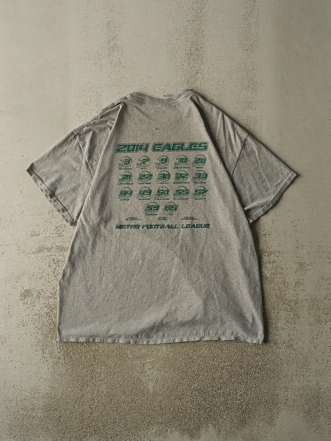 Vintage 14' Grey Metro Eagles Football Tee (XL/XXL) sold by Rebalance Vintage product image thumbnail 2
