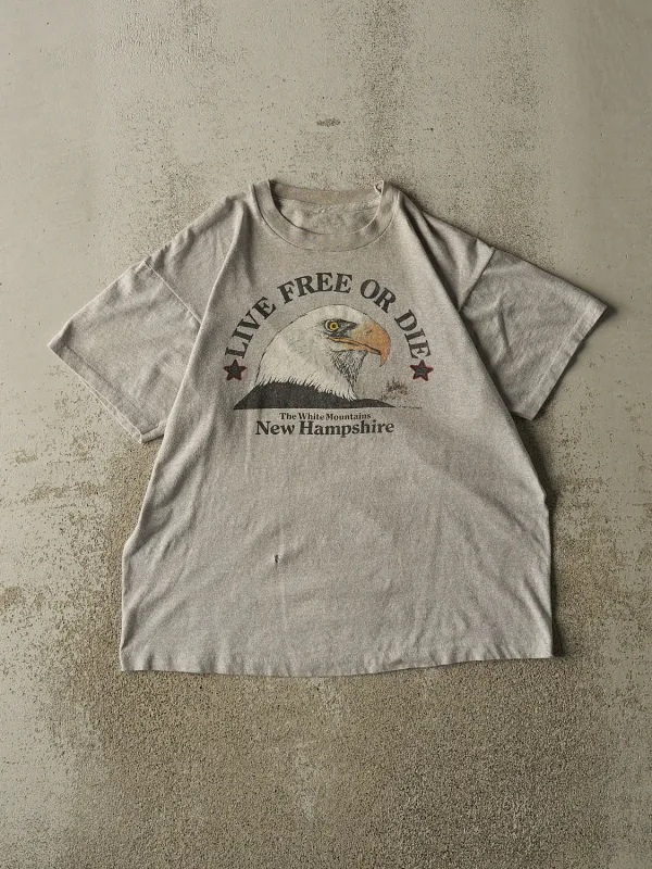 Vintage 90s Grey New Hampshire Tee (M) made by Rebalance Vintage
