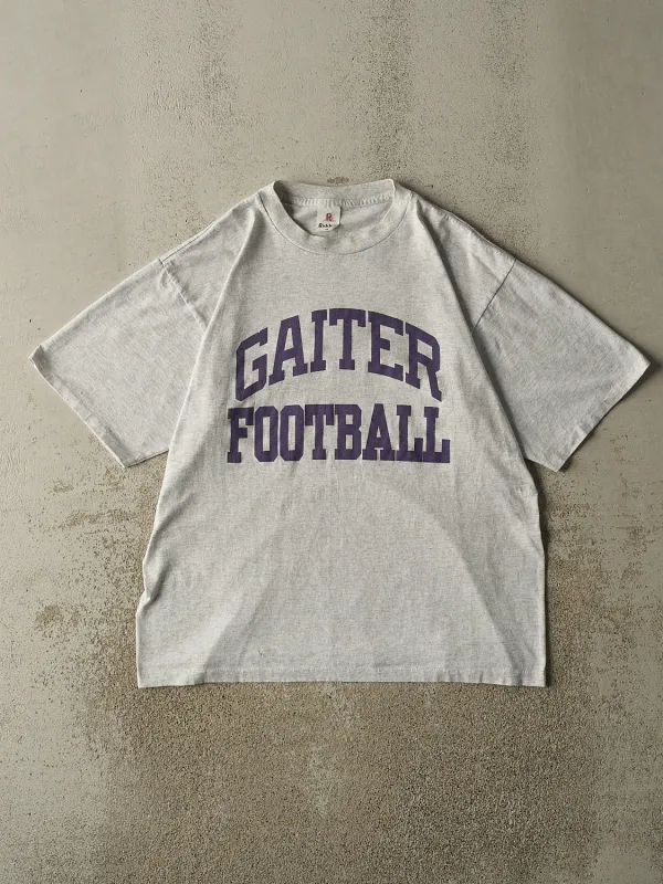 Vintage 90s Heather Grey Gaiter Football Single Stitch Tee (L/XL) sold by Rebalance Vintage