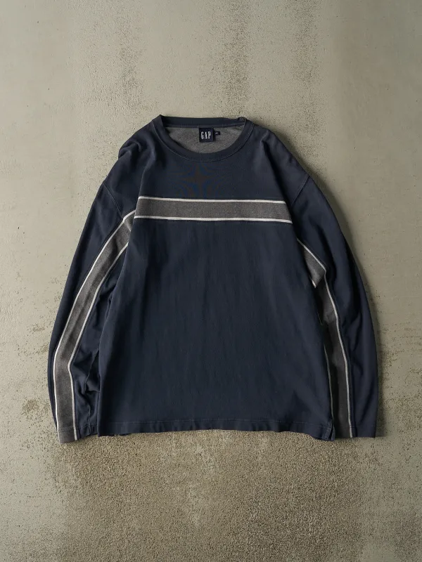 Vintage 90s Navy Blue Gap Striped Long Sleeve (L/XL) sold by Rebalance Vintage