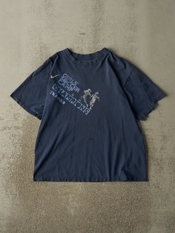 Vintage Y2K Navy Blue Nike Soccer Tee (M/L) sold by Rebalance Vintage