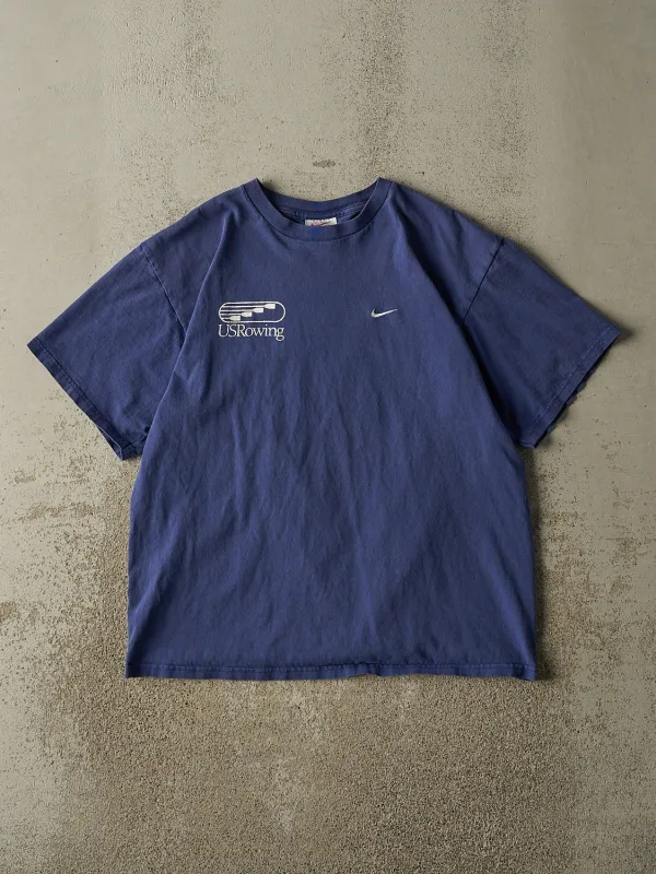 Vintage 90s Blue Nike US Rowing Tee (L) sold by Rebalance Vintage