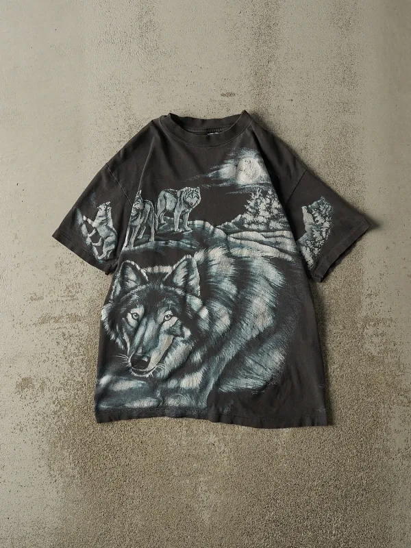 Vintage 90s Faded Black Wolf Tee (S/M) made by Rebalance Vintage