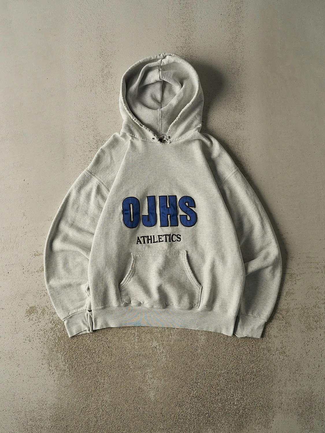 Vintage 90s Grey OJHS Embroidered Hoodie (M/L) sold by Rebalance Vintage