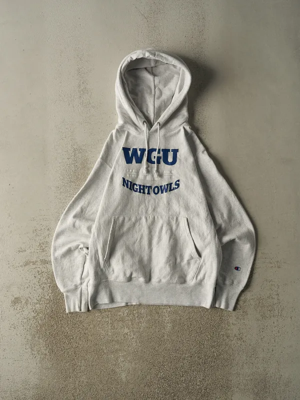 Vintage Y2K Heather Grey Champion Reverse Weave WGU Hoodie (M) made by Rebalance Vintage
